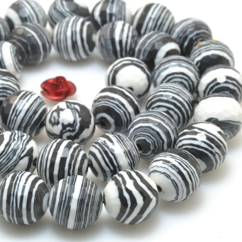 Zebra Stone Synthetic faceted round beads for jewelry making diy bracelet necklace loose gemstones wholesale