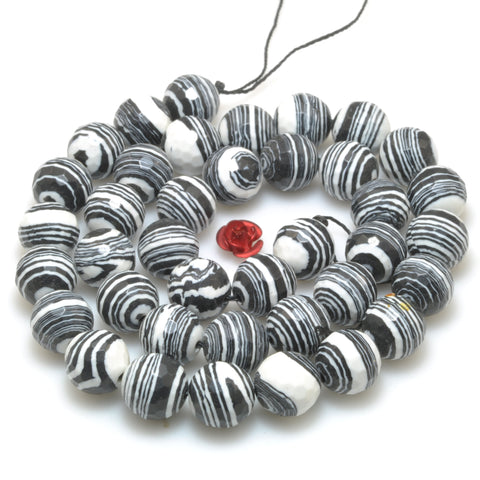 Zebra Stone Synthetic faceted round beads for jewelry making diy bracelet necklace loose gemstones wholesale