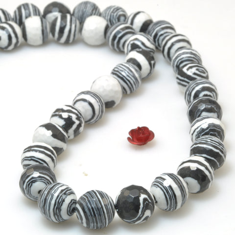 Zebra Stone Synthetic faceted round beads for jewelry making diy bracelet necklace loose gemstones wholesale