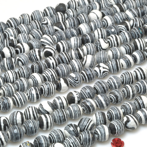 Zebra Stone Synthetic faceted round beads for jewelry making diy bracelet necklace loose gemstones wholesale