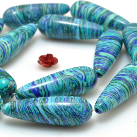 Blue Malachite Synthetic stone smooth teardrop beads wholesale for jewelry making diy bracelet necklace