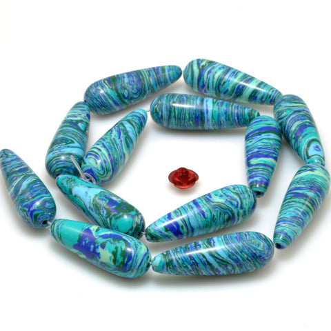 Blue Malachite Synthetic stone smooth teardrop beads wholesale for jewelry making diy bracelet necklace