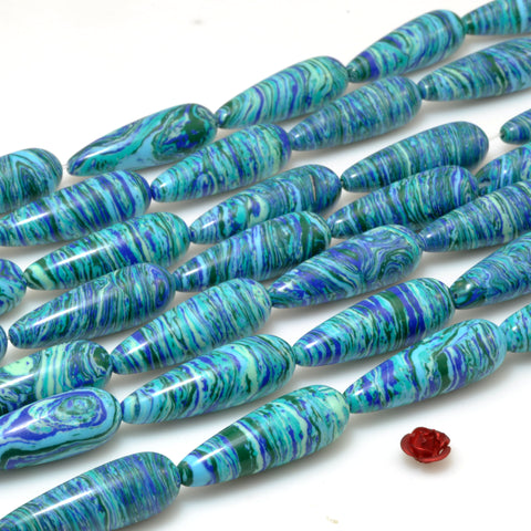 Blue Malachite Synthetic stone smooth teardrop beads wholesale for jewelry making diy bracelet necklace