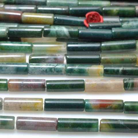 Indian Agate Natural Stone smooth tube beads wholesale loose gemstones for jewelry making diy bracelet necklace design