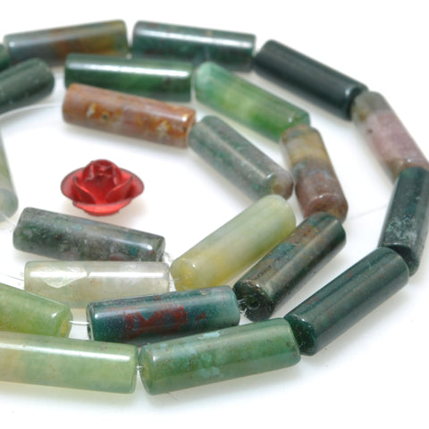 Indian Agate Natural Stone smooth tube beads wholesale loose gemstones for jewelry making diy bracelet necklace design
