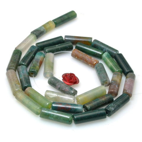 Indian Agate Natural Stone smooth tube beads wholesale loose gemstones for jewelry making diy bracelet necklace design