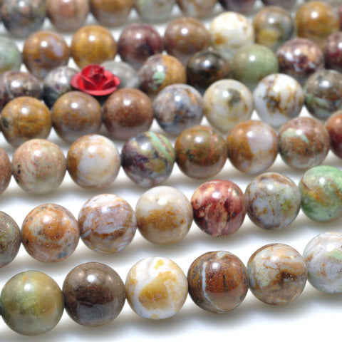 Natural African Opal Brwon Opal Stone smooth round beads gemstone wholesale for jewelry making diy bracelet necklace