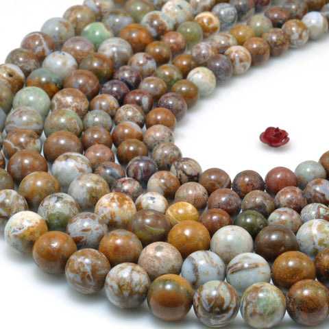 Natural African Opal Brwon Opal Stone smooth round beads gemstone wholesale for jewelry making diy bracelet necklace