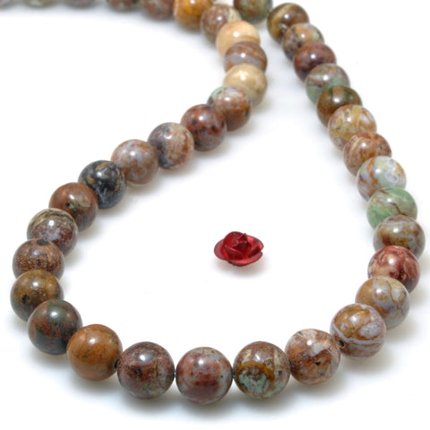 Natural African Opal Brwon Opal Stone smooth round beads gemstone wholesale for jewelry making diy bracelet necklace