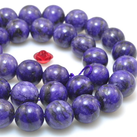 Purple Charoite Stone smooth round beads wholesale gemstones for jewelry making diy bracelet necklace
