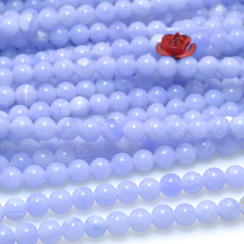 Synthetic Blue Lace Agate smooth round beads wholesale loose gemstone for jewerly making diy bracelet necklace