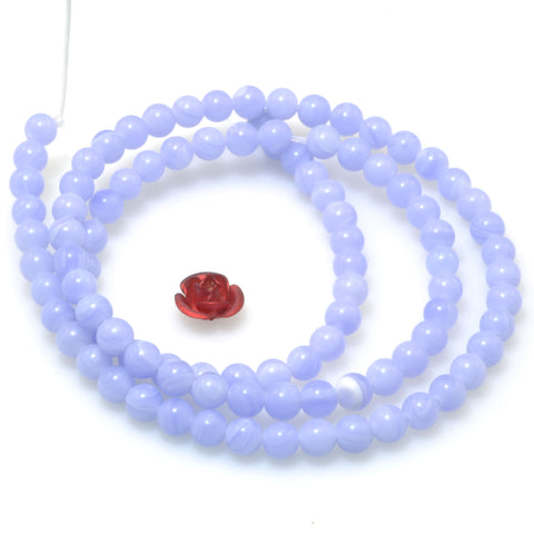 Synthetic Blue Lace Agate smooth round beads wholesale loose gemstone for jewerly making diy bracelet necklace