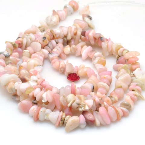 Natural Pink Opal stone smooth chip beads wholesale loose gemstone for jewelry making diy bracelet necklace