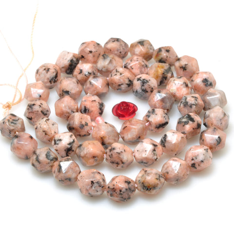 Pink Granite stone star cut faceted nugget beads wholesale loose gemstones for jewelry making diy bracelet necklace Peach Fuzz