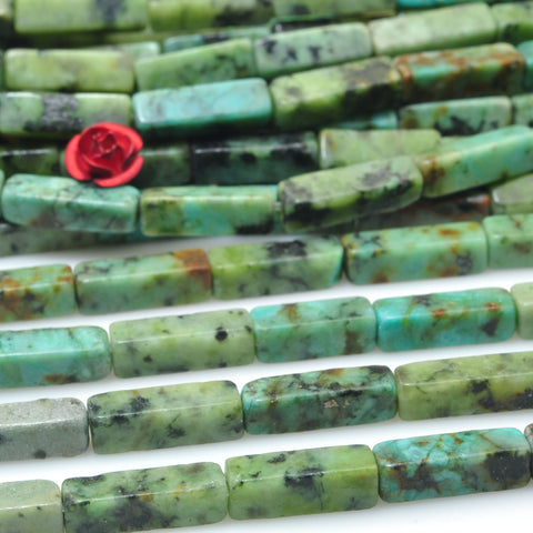 Natural African Turquoise Stone smooth rectangle tube beads green turquoise gemstone wholesale jewelry making diy bracelet necklace