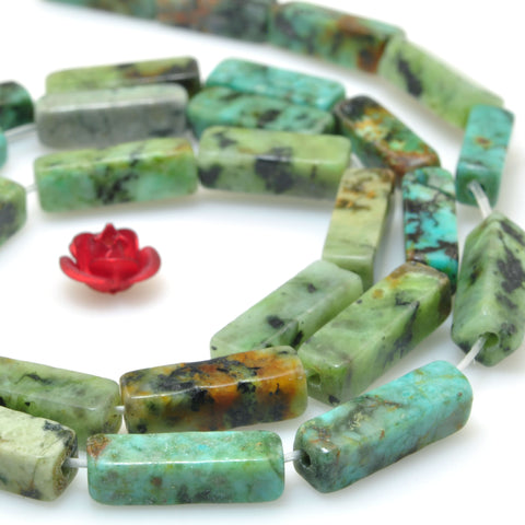 Natural African Turquoise Stone smooth rectangle tube beads green turquoise gemstone wholesale jewelry making diy bracelet necklace