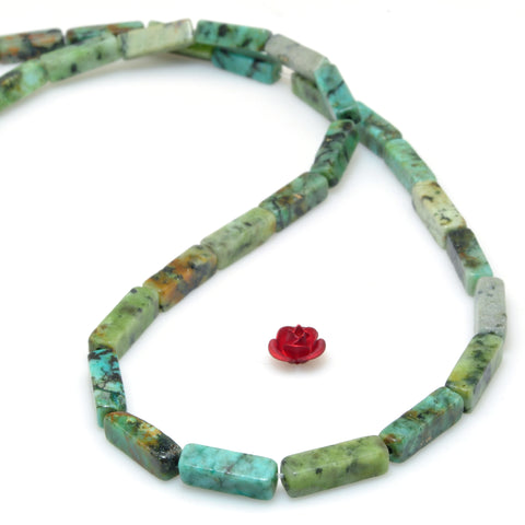 Natural African Turquoise Stone smooth rectangle tube beads green turquoise gemstone wholesale jewelry making diy bracelet necklace