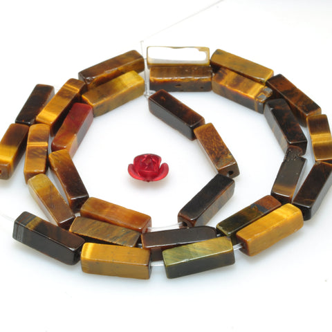 Natural Yellow Tiger Eye Stone smooth rectangle tube beads loose gemstone wholesale jewelry making diy bracelet necklace