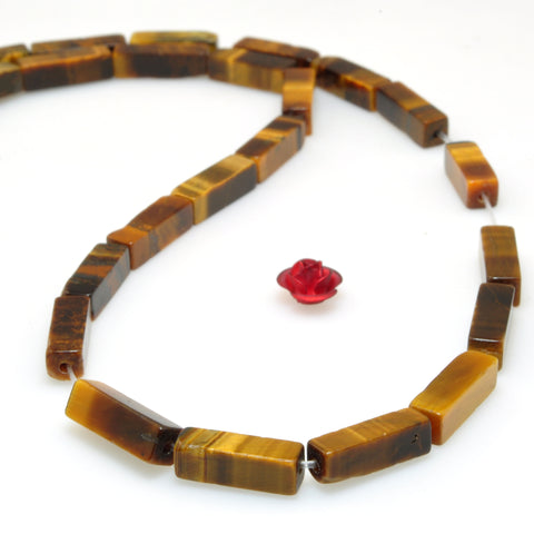 Natural Yellow Tiger Eye Stone smooth rectangle tube beads loose gemstone wholesale jewelry making diy bracelet necklace