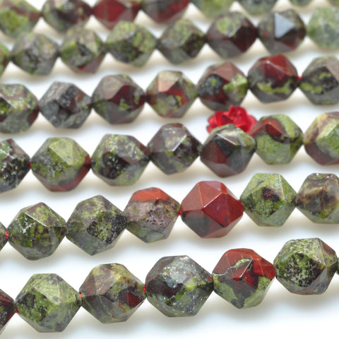 Natural Dragon Bloodstone star cut faceted nugget beads gemstone wholesale jewelry making diy bracelet necklace