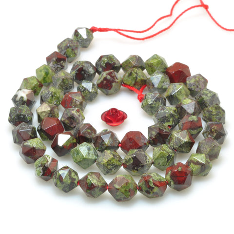 Natural Dragon Bloodstone star cut faceted nugget beads gemstone wholesale jewelry making diy bracelet necklace