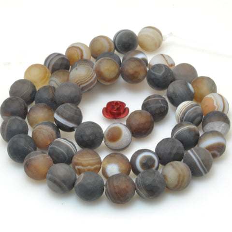 Natural Brown Banded Agate matte and faceted round beads wholesale loose gemstones for jewelry making diy bracelet necklace