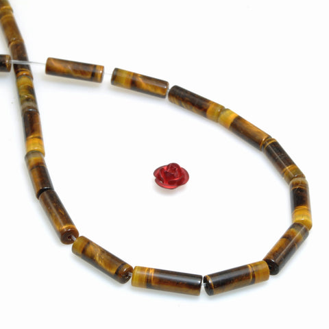 Natural Yellow Tiger Eye smooth tube cylinder beads wholesale gemstone jewelry making diy bracelet necklace
