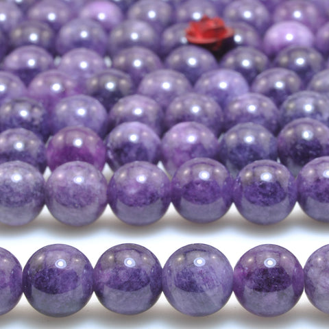 Purple Malaysia Jade smooth round loose beads wholesale gemstone jewelry making diy