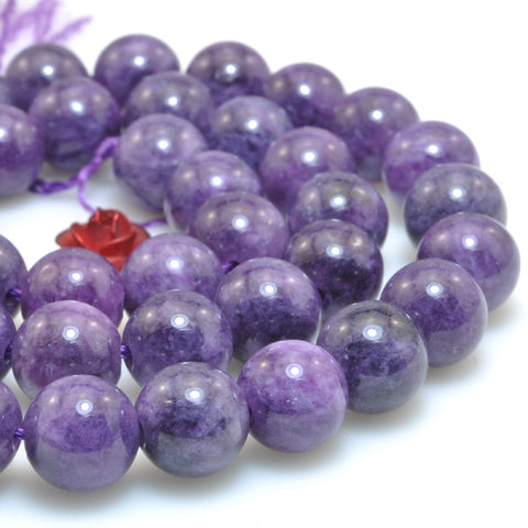 Purple Malaysia Jade smooth round loose beads wholesale gemstone jewelry making diy