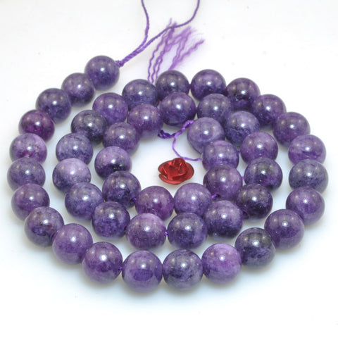 Purple Malaysia Jade smooth round loose beads wholesale gemstone jewelry making diy