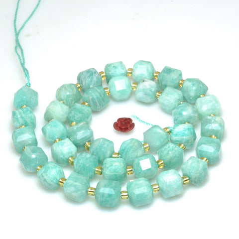 Natural Amazonite stone faceted cube beads wholesale loose gemstone for jewelry making diy bracelet necklace