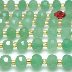 Natural green aventurine faceted rondelle beads wholesale loose gemstone jewelry making bracelet necklace diy