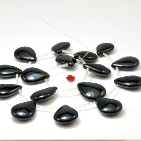 Black Onyx smooth teardrop beads wholesale loose gemstone for jewelry making bracelet diy stuff