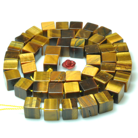 Yellow tiger eye smooth square cube beads gemstone wholesale jewelry making bracelet necklace diy