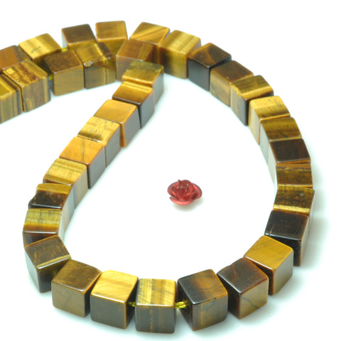Yellow tiger eye smooth square cube beads gemstone wholesale jewelry making bracelet necklace diy