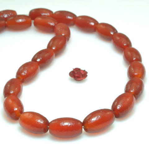 Natural Carnelian matte rice beads loose gemstone wholesale jewelry making bracelet necklace diy