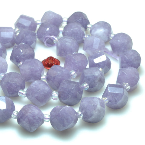 Malaysia jade purple jade stone faceted loose twist beads gemstone wholesale jewelry making bracelet necklace diy