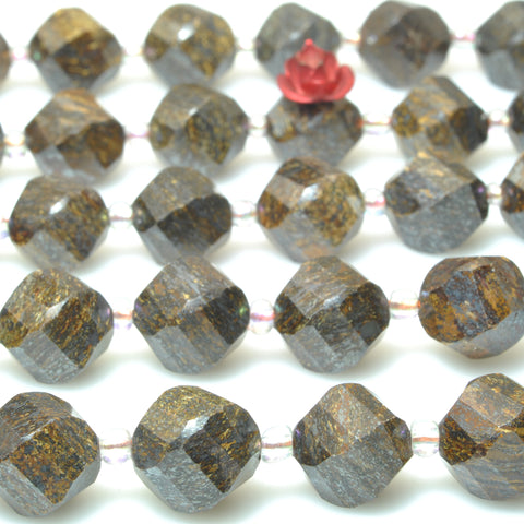 Natural bronzite stone faceted twist beads gemstone wholesale jewelry making bracelet necklace diy