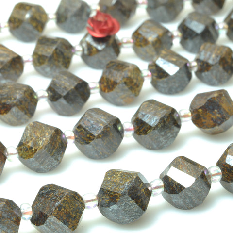 Natural bronzite stone faceted twist beads gemstone wholesale jewelry making bracelet necklace diy