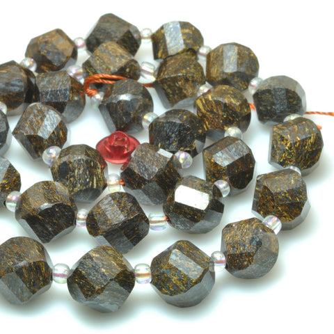 Natural bronzite stone faceted twist beads gemstone wholesale jewelry making bracelet necklace diy