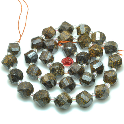 Natural bronzite stone faceted twist beads gemstone wholesale jewelry making bracelet necklace diy