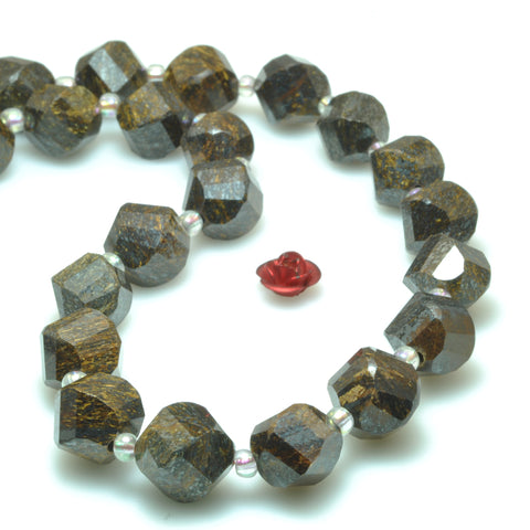 Natural bronzite stone faceted twist beads gemstone wholesale jewelry making bracelet necklace diy