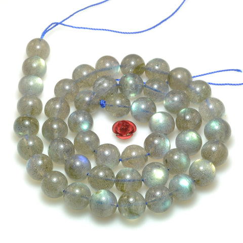 Natural labradorite smooth loose round beads gemstone wholesale jewelry making bracelet necklace diy