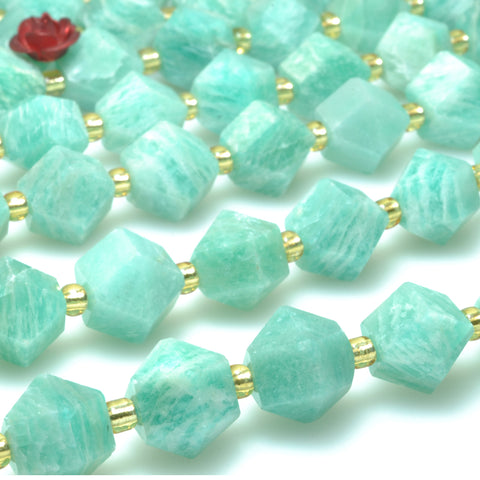 Natural amazonite faceted geometry cut beads gemstone wholesale jewelry making bracelet necklace diy