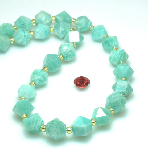 Natural amazonite faceted geometry cut beads gemstone wholesale jewelry making bracelet necklace diy