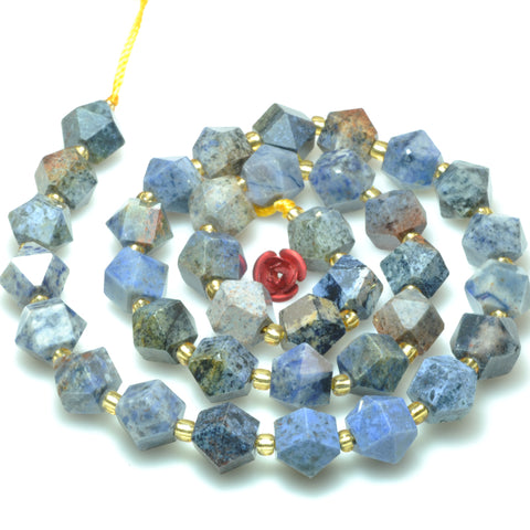 Natural orange sodalite faceted geometry cut beads wholesale gemstone jewelry making bracelet necklace diy