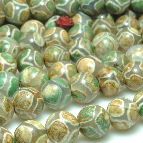 Tibetan agate dzi turtleback smooth round beads wholesale gemstone jewelry making necklace bracelet diy