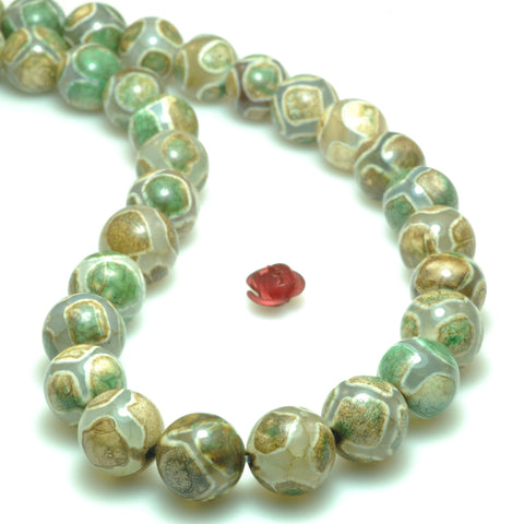 Tibetan agate dzi turtleback smooth round beads wholesale gemstone jewelry making necklace bracelet diy