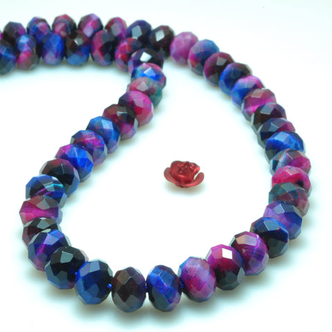 Galaxy tiger eye faceted rondelle loose beads gemstone wholesale jewelry making bracelet necklace diy