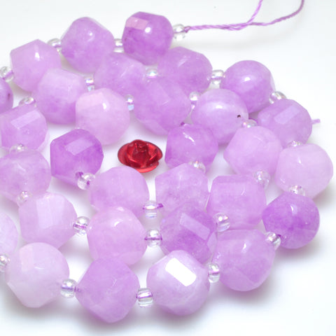 Malaysia jade pink jade stone faceted loose twist beads gemstone wholesale jewelry making bracelet necklace diy